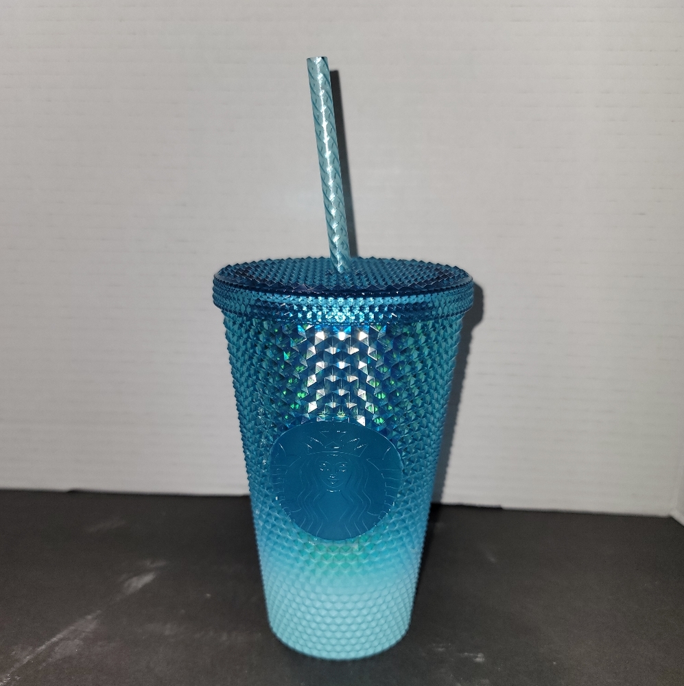 Starbucks  2023 Glacier Blue Ombre GRADIENT Studded Tumbler Grande